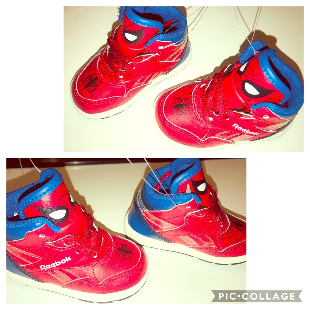 🆕 Reebok Spider-man kid’s Marvel Sneakers Size 4.